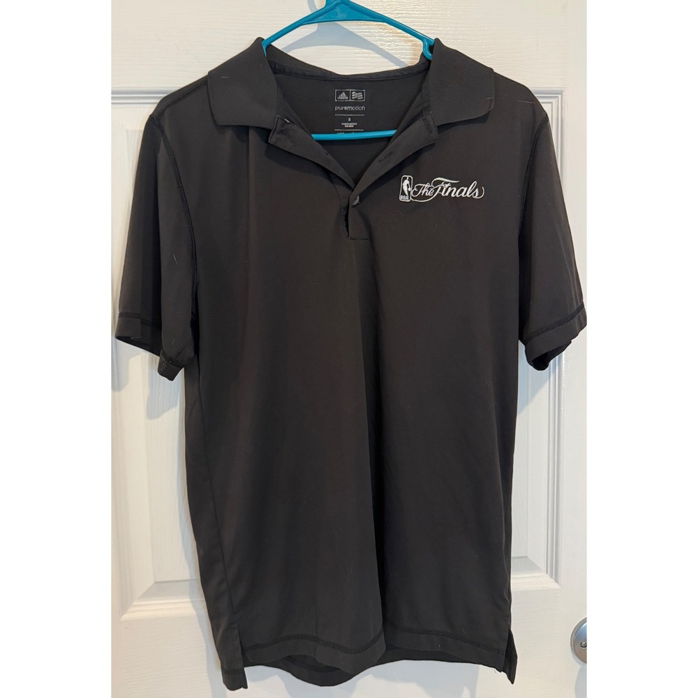 Adidas NBA Finals Polo Shirt Golf‎ Puremotion Black Short Sleeve Small